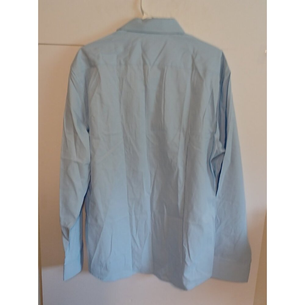 Men's HISDERN Long Sleeve Formal Dress Shirt Blue Size XL - Picture 5 of 5